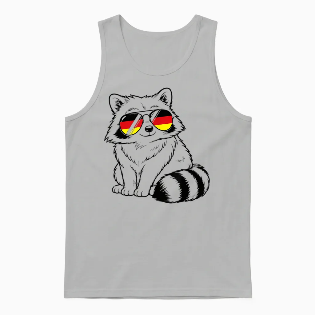 Deutsche Flagge Waschbär Deutsch Deutschland Waschbären Unisex Tank Top in Ash
