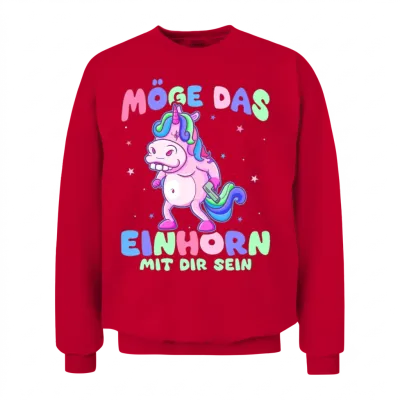 Funny Mythical Creatures, Dinosaurs, Funny Unicorn Unisex Sweatshirt - Red