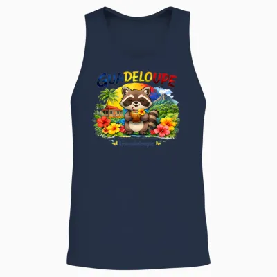 T-Shirt Guadeloupe Drapeau Carte Graphique Fille Unisex Tank Top - Navy