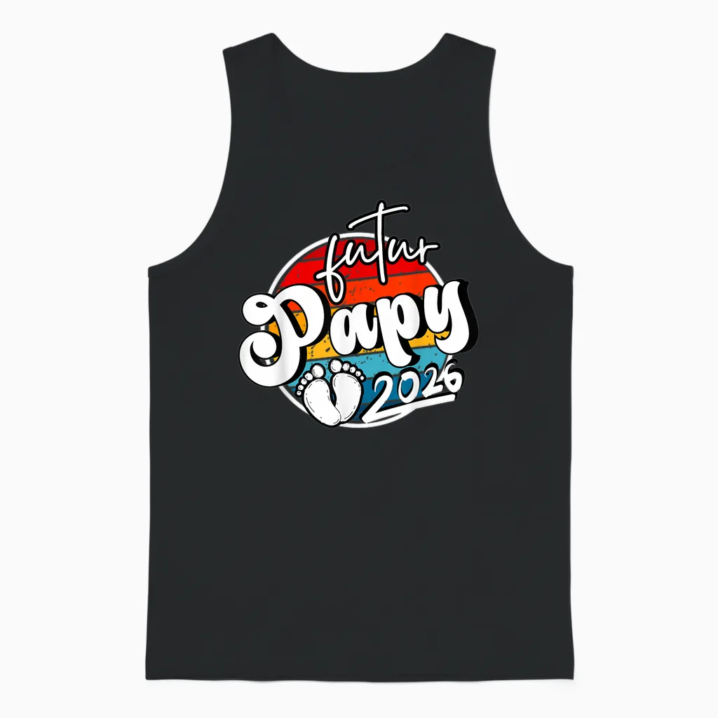 Man Announcement Pregnancy Grand Parents, Gift Future Grandpa 2026 Unisex Tank Top in Black