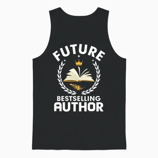 Future Bestselling Author Book Novel Writer Unisex Tank Top in Black