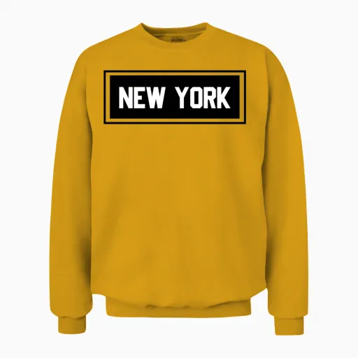 New York Unisex Sweatshirt in Gold