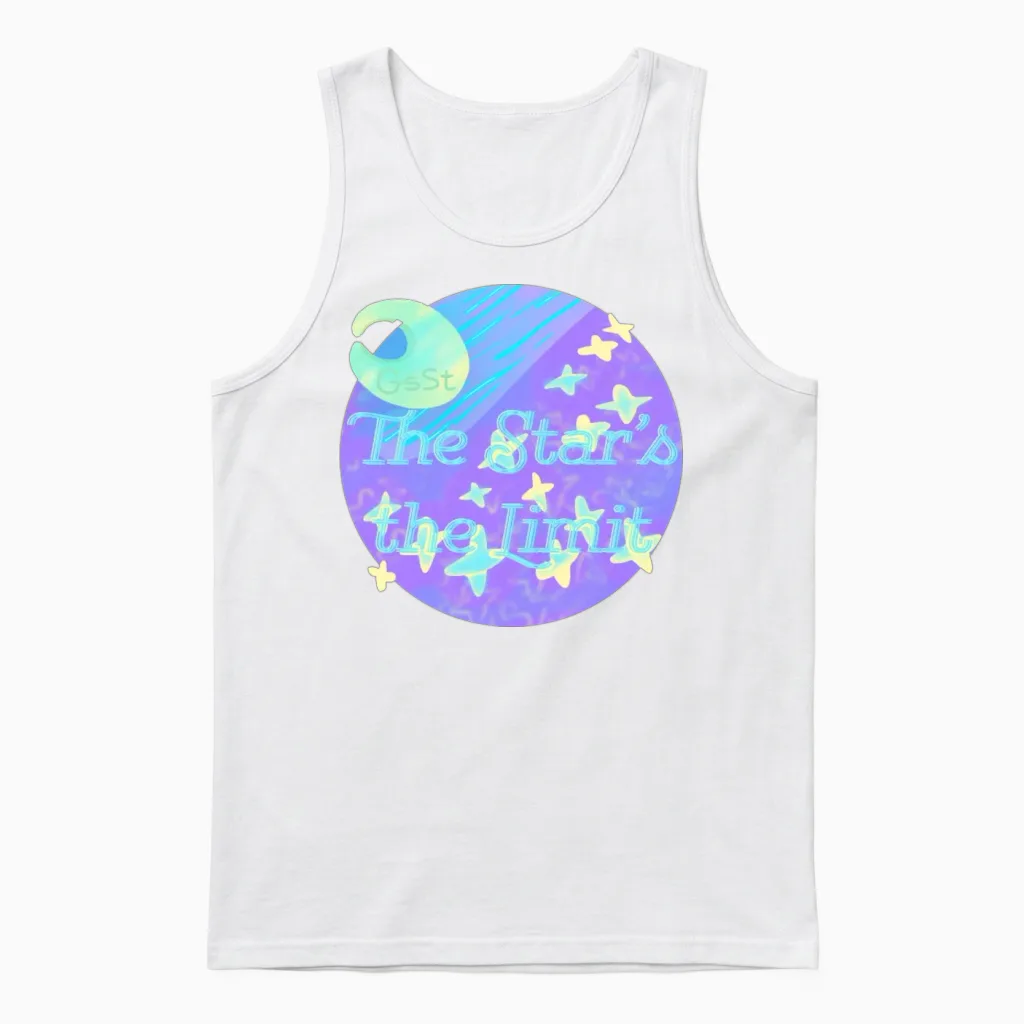 Celestial Night Sky Inspirational Badge Unisex Tank Top in White