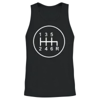 Speed Manual Transmission 6-Speed Gear Stick Unisex Tank Top - Black – 2