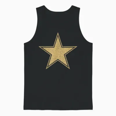 Gold Star on a T-Shirt T-Shirt, Black, S Unisex Tank Top - Black