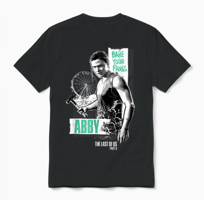 The Last of Us Bare Your Fangs Abby the Last of Us Part Ii Unisex T-Shirt in Black