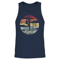 Vintage Retro Lineman Line Worker Utility Pole Unisex Tank Top - Navy – 2