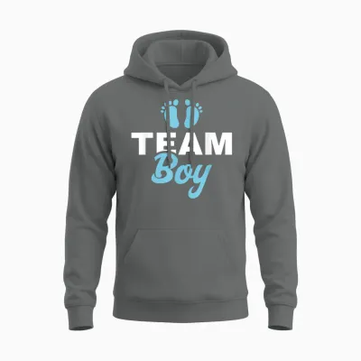 Gender Reveal Party T-Shirt - Team Boy Gender Reveal Unisex Hoodie - Graphite Heather