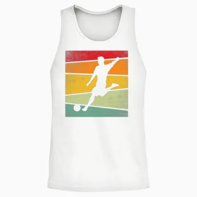 Soccer Retro Unisex Tank Top - White