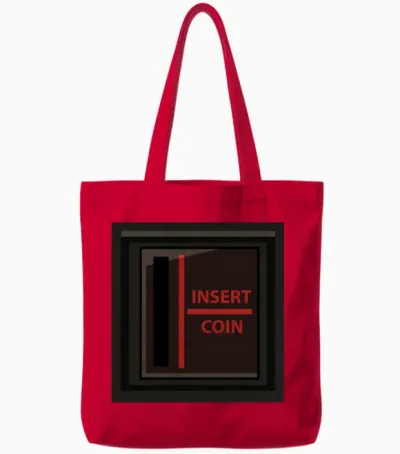 Coin Arcade Retro Gamer Tote Bags - Red