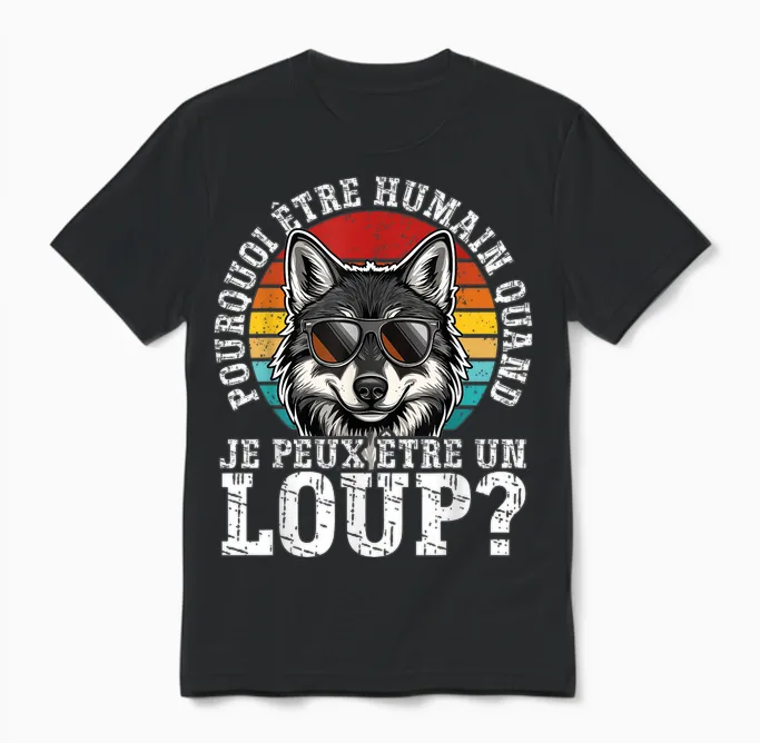 Why Be Human When I Can Be a Wolf? T-Shirt, Black, S Unisex T-Shirt in Black