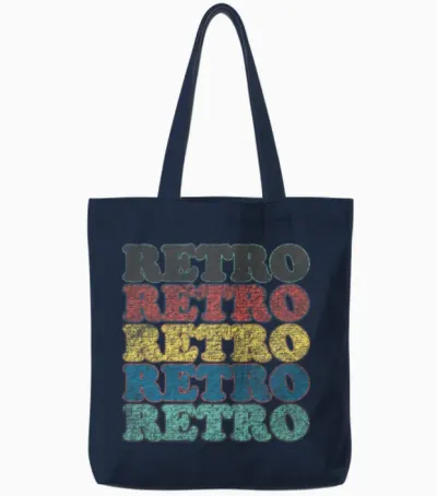 Retro in Grudge Effect. Tote Bags - Navy