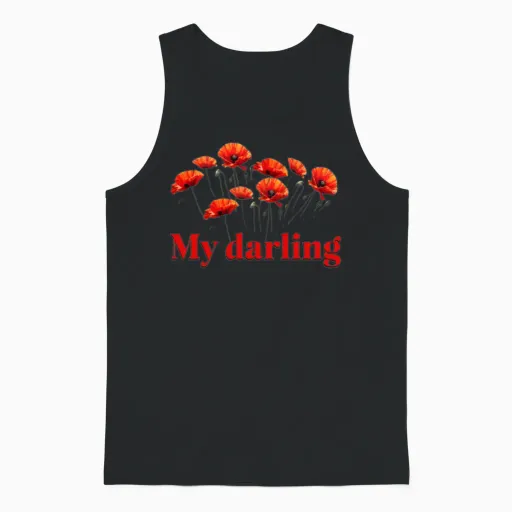 Poppy Garden My Darling Gardening Unisex Tank Top in Black
