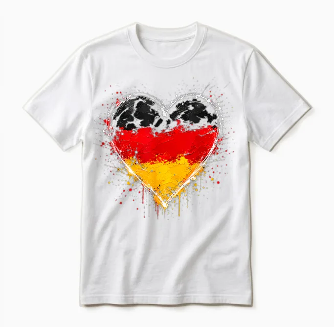 Deutschland Flagge Herz Unisex T-Shirt in White