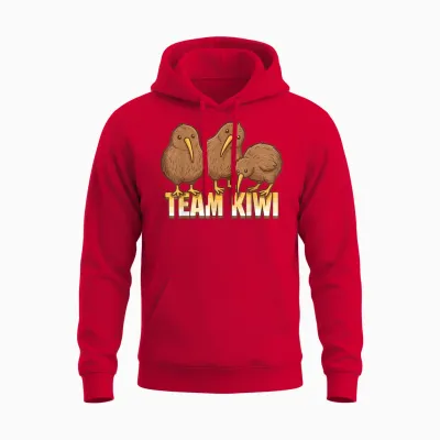 Team Kiwi Vogel Kiwi Tier Niedlich Kiwi Neuseeland Vogel Unisex Hoodie - Red