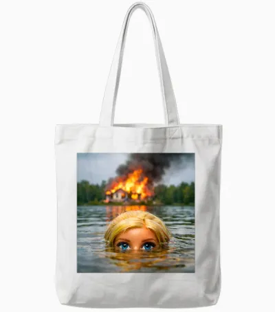 Lustige Puppe Gesicht Kleidung Meme Frauen Männer Vintage Schwimmen Tote Bags - White