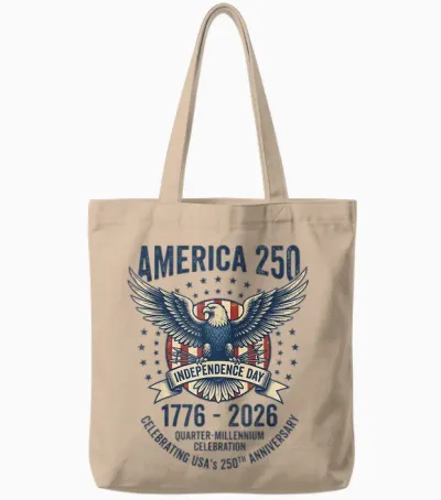 Anniversaire Américain, états-Unis, 1776-2026, Quarter Millennium 250 Tote Bags - Natural