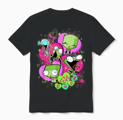 Invader Zim Valentine's Day Gir I Love Doom Unisex T-Shirt - Black
