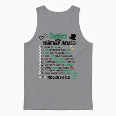 Groom Tasks Rumbling Jga Checklist T-Shirt, White Unisex Tank Top - Sport Grey