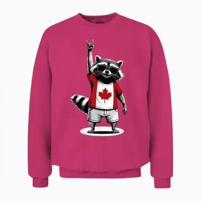 Waschbär Kanadische Flagge Rocks Funny Kanada Unisex Sweatshirt - Heliconia