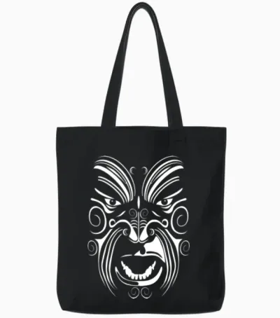 Tatouage Maori Blanc Tote Bags - Black