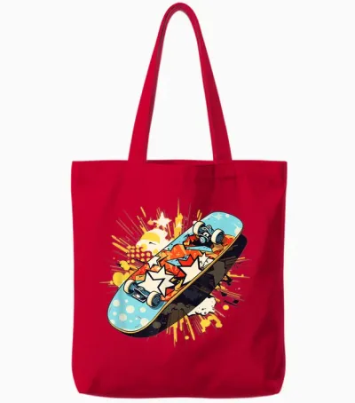 Skateboard Graffiti Skateboardfahren Tote Bags - Red