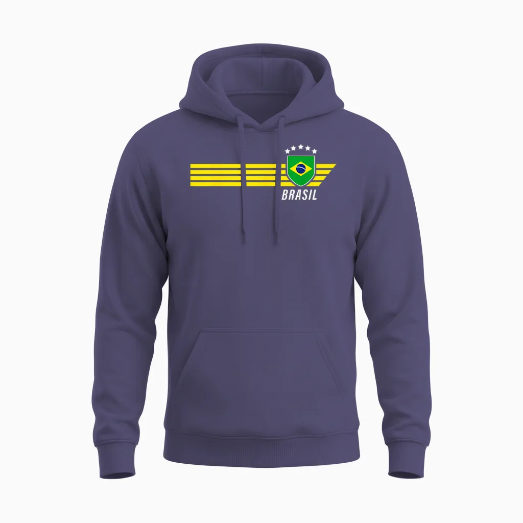Brasilien Brasilien Seleção Brazilian Fußball Fan Trikot Unisex Hoodie in Heather Sport Dark Navy