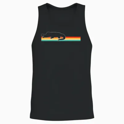 Crocodile Retro Unisex Tank Top - Black