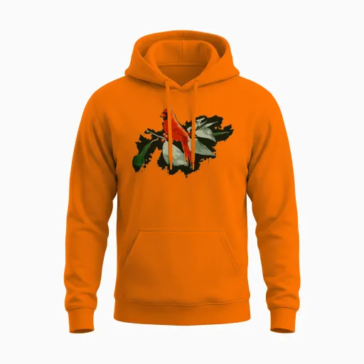 Wild Red Cardinal Bird Lovers Unisex Hoodie in Safety Orange