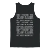 Crazy? I Was Crazy Once. Funny Tranding Meme. Unisex Tank Top - Black – 1