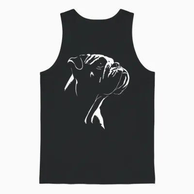 Old English Bulldog Portrait Silhouette Dog Epo Bulldog Unisex Tank Top - Black