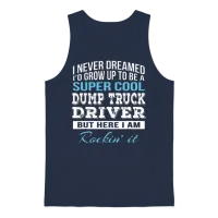 Funny Dump Truck Driver — Truckers Unisex Tank Top - Navy – 1