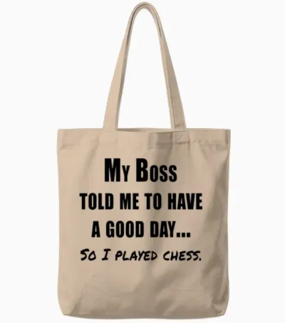 Funny Chess Quote Tote Bags - Natural