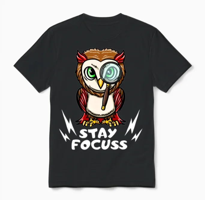 Stay Focus Unisex T-Shirt in Black