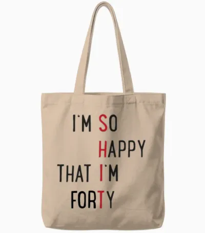 40 Birthday Tote Bags - Natural