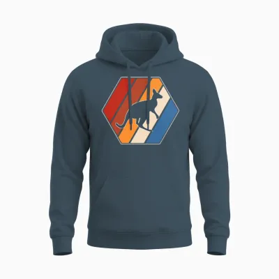 Kangaroo Retro Unisex Hoodie - Dark Heather