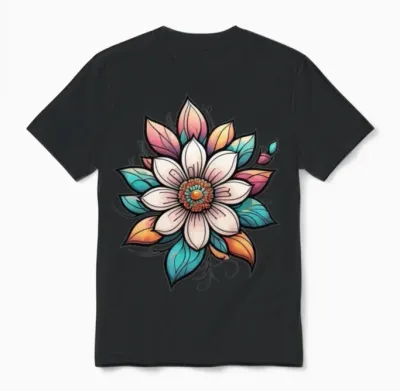 Wild Flower Unisex T-Shirt - Black