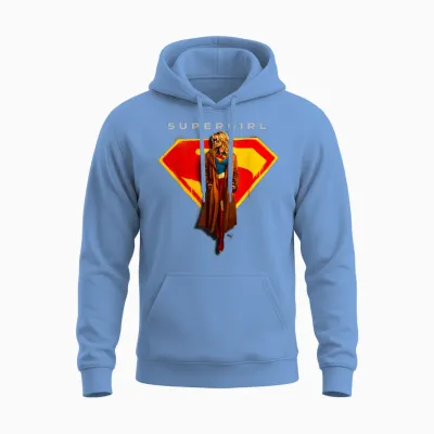 Supergirl 2026 Hanging Around Unisex Hoodie - Carolina Blue
