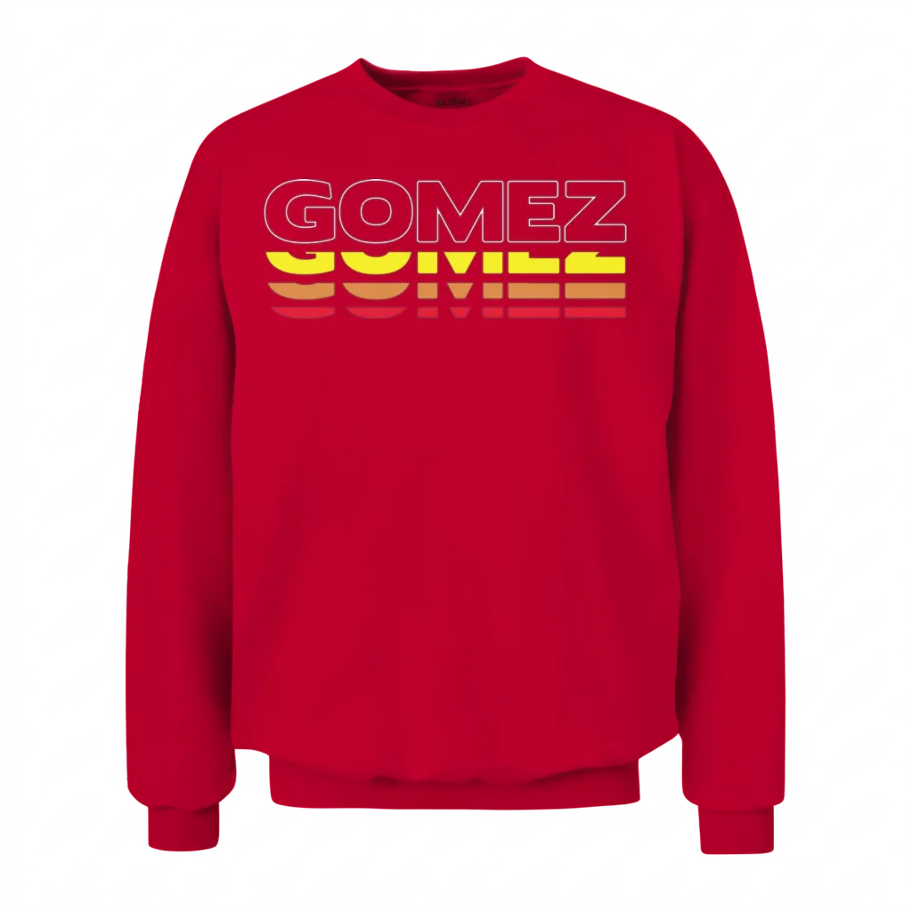 Gomez First Name Funny Vintage Sunset Gomez Unisex Sweatshirt - Red