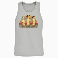 Meerkat Vintage Retro Unisex Tank Top - Ash – 2