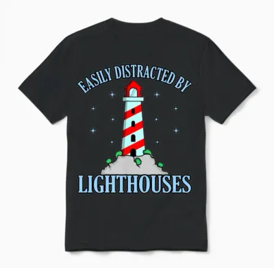 Funny Lighthouse Gift Unisex T-Shirt - Black
