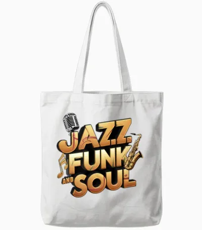 Jazz Funk & Soul - Afro Music Retro Vintage Tote Bags - White