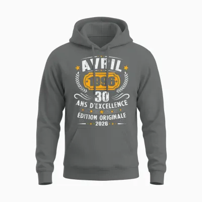 Vintage Avril 1996 Cadeau Anniversaire 30 Ans Hommes Femmes Unisex Hoodie - Graphite Heather
