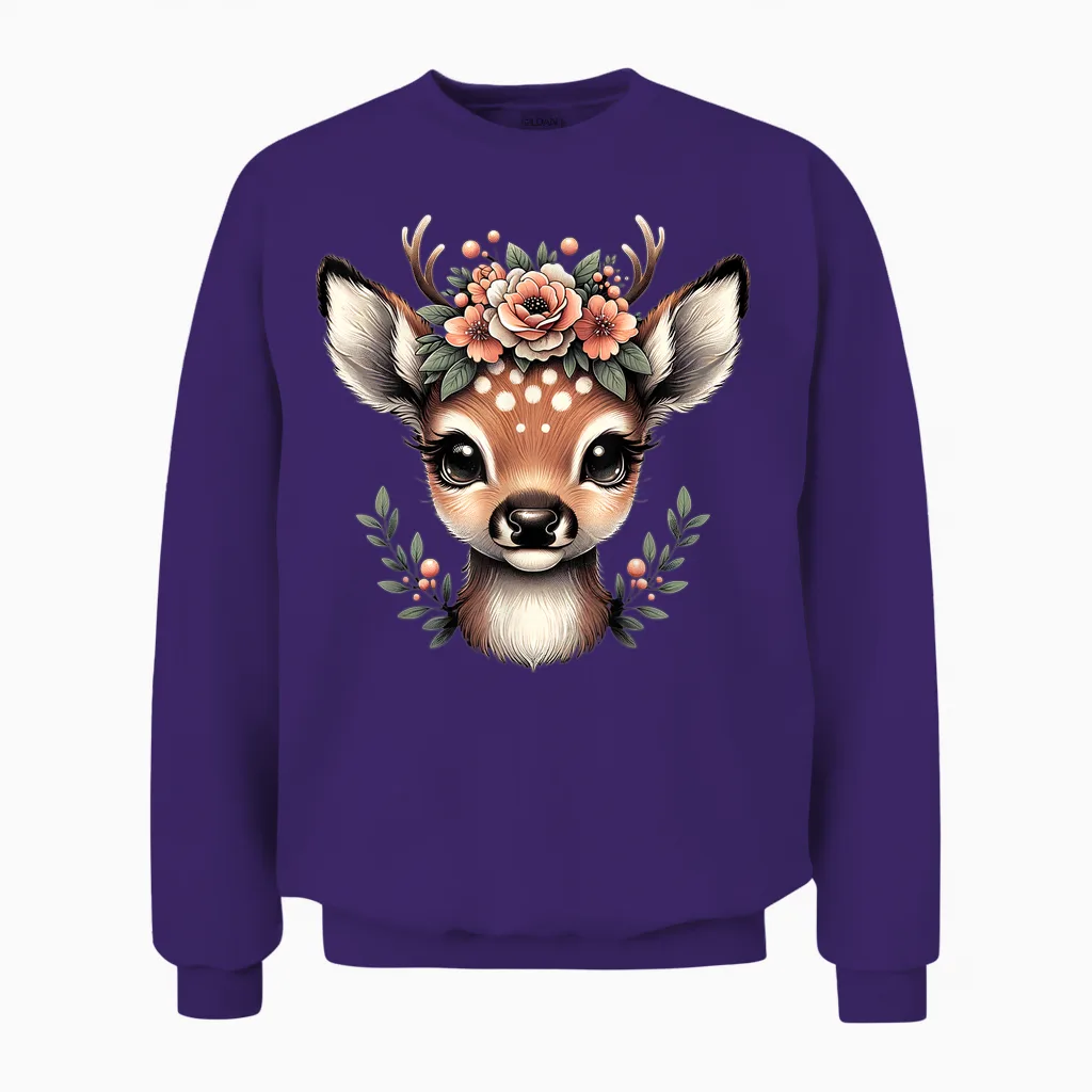 Reindeer Deer Costume Shirt Dirndl Deer T-Shirt Women's Costume T-Shirt, Black, S Unisex Sweatshirt in Purple