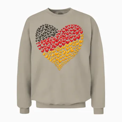 Deutschland Flagge - Herz Aus Leidenschaft Für Deutschland Unisex Sweatshirt - Sand