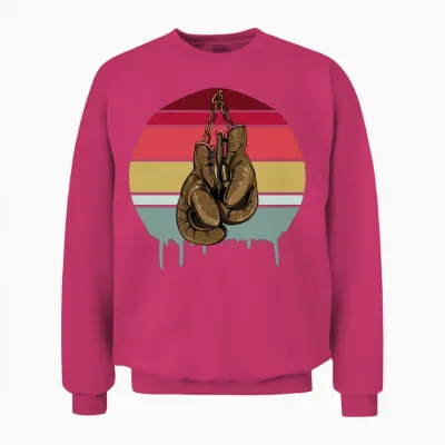 Boxing Gloves Retro Unisex Sweatshirt - Heliconia