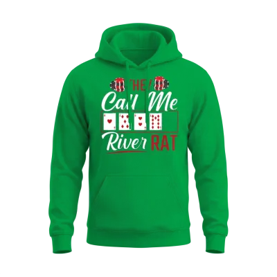 River Rat Funny Poker Player Texas Holdem Lucker Unisex Hoodie - Irish Green