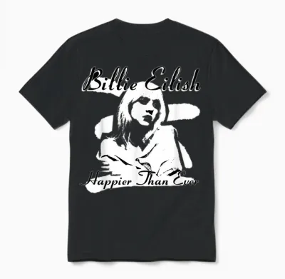 Official Billie Eilish Happier Than Ever Black Unisex T-Shirt - Black