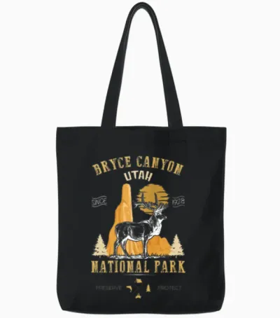 Bryce Canyon Utah National Park Tote Bags - Black