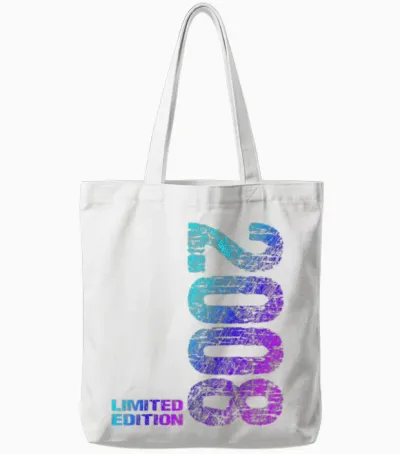 15th Birthday 2008 Limited Edition Boy Girl T-Shirt, Black Tote Bags - White